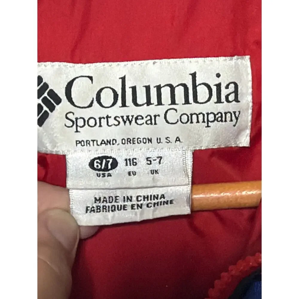Columbia Snowsuit Ski Suit YOUTH 6 7 Red Black Tectonite READ VTG